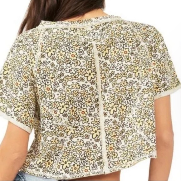 🌼Free People 🌼Sammie Stripe Cotton Crop Raglan Tee ☮️ BNWT ☮️ - Picture 5 of 16